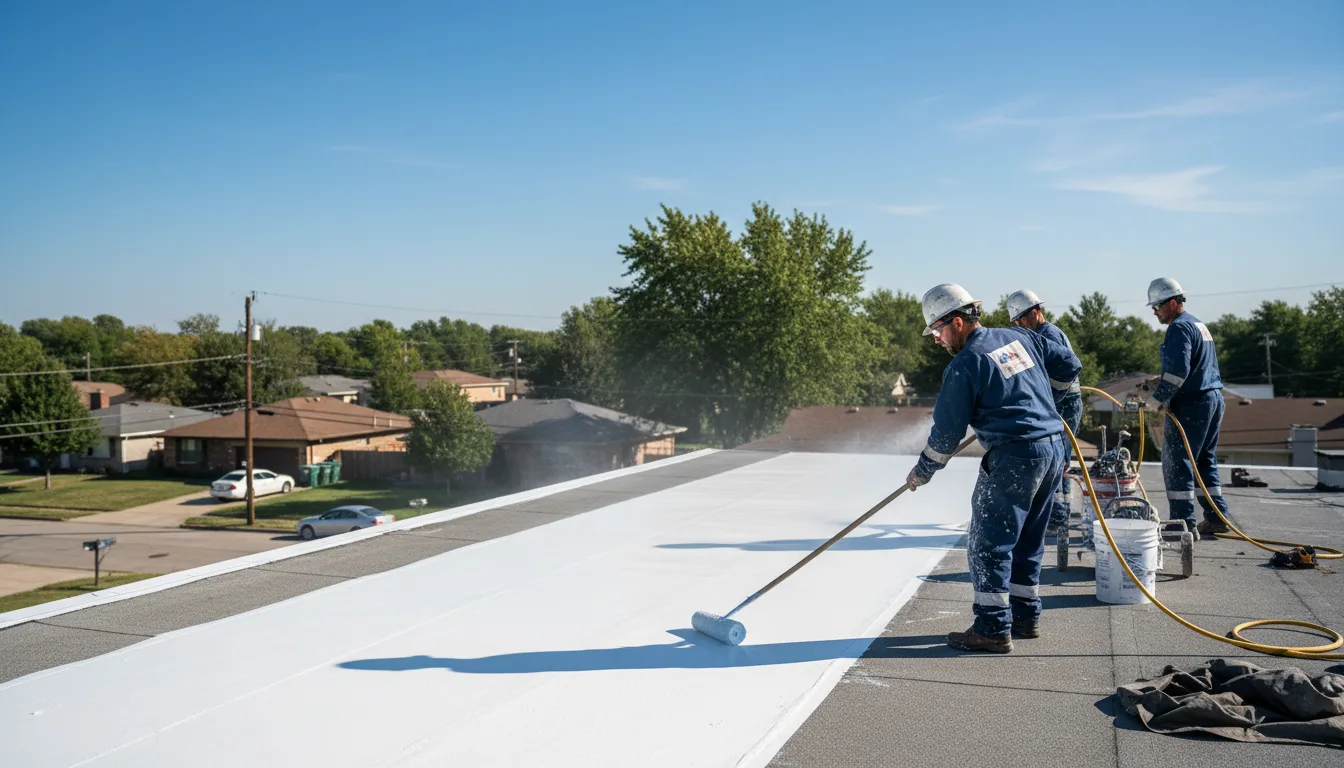 Commercial roof coating in Omaha, IL near me
